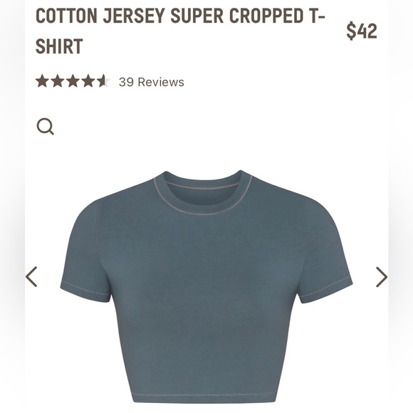 SKIMS Tops Nwt Skims Cotton Jersey Super Cropped Tshirt Poshmark
